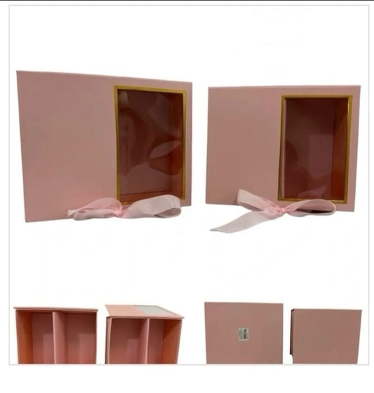 2PC PINK SQUARE BOX WITH DIVIDER