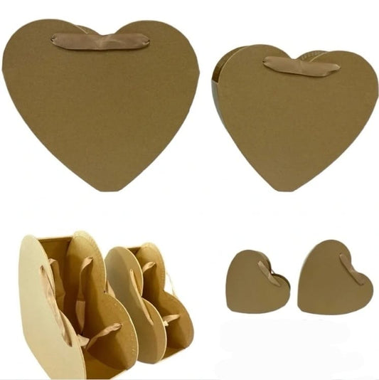 2PC GOLD OPEN HEART FLORAL BOX