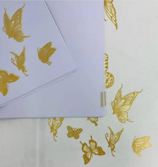 PURPLE BUTTERFLY FLORAL PAPER